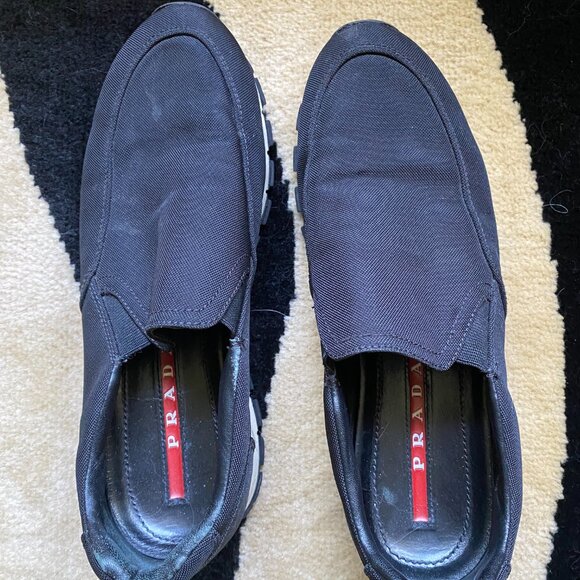 Black Prada Sport Nylon Slip On Tech Sneakers Size 7.5 - Picture 7 of 9